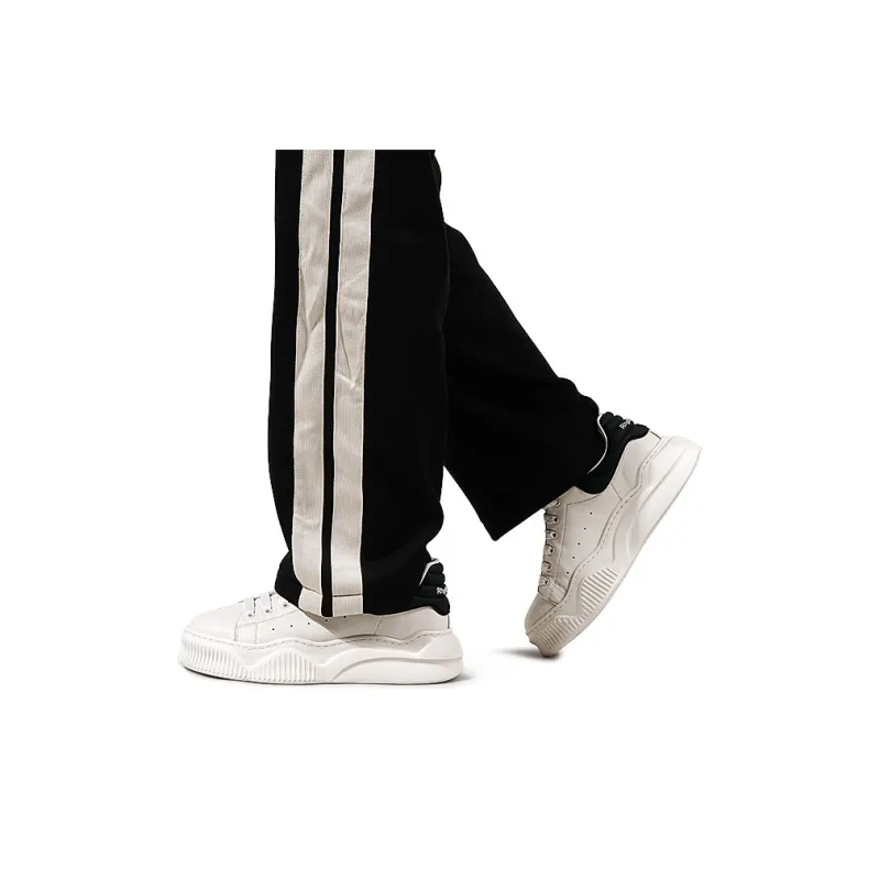 RHYTHM OF JOY Low Top Skateboard Shoes Men's White Black-5