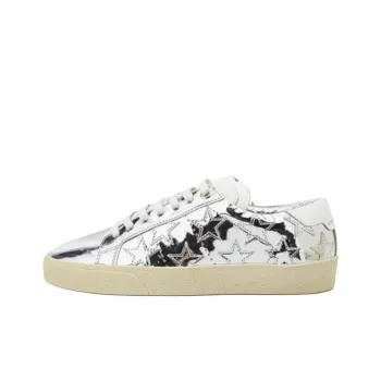 SAINT LAURENT Low-Top Skateboard Shoes Women's Silver
