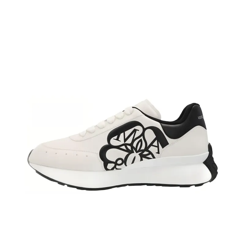 Alexander McQueen Sprint Runner White Black Crest-0
