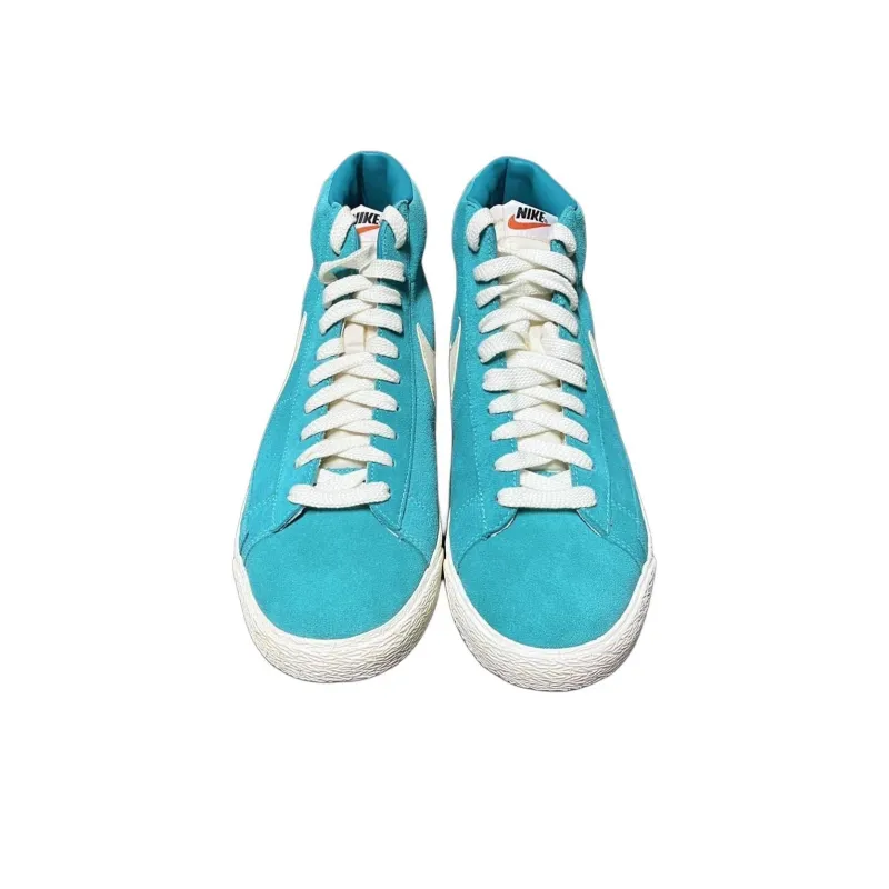 Nike Blazer High Slip-Resistant Water-Resistant And Wear-Resistant Mid-Top Skateboard Shoes Men's Blue-2