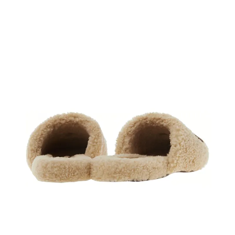 GUCCI Interlocking G Slippers Beige Sherling-2