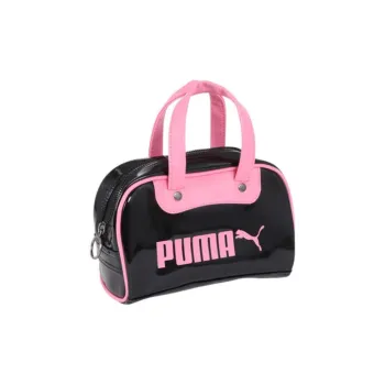 PUMA Synthetic Leather Boston Bag Handbag Mini Unisex Black & Pink