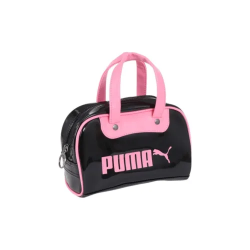 PUMA Synthetic Leather Boston Bag Handbag Mini Unisex Black & Pink