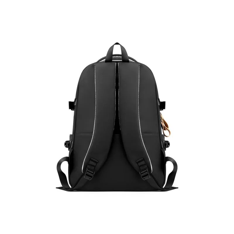 BAODIDAISHU PU Backpack Laptop Bag Backpack Regular Men's Gray/White/Black-11