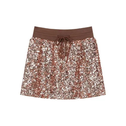 ELF SACK Casual Short Skirts Women's Sequins In Powder Brown
