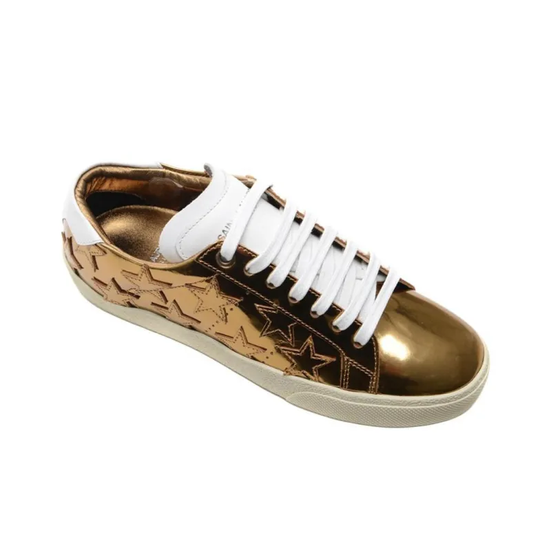 SAINT LAURENT Low Top Skateboard Shoes Women's Gold-2
