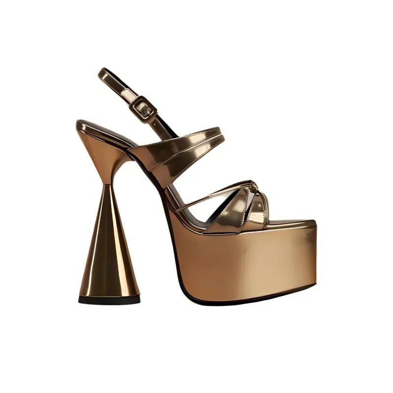 D'ACCORI Belle Strap Sandals 15cm Women's Gold-1