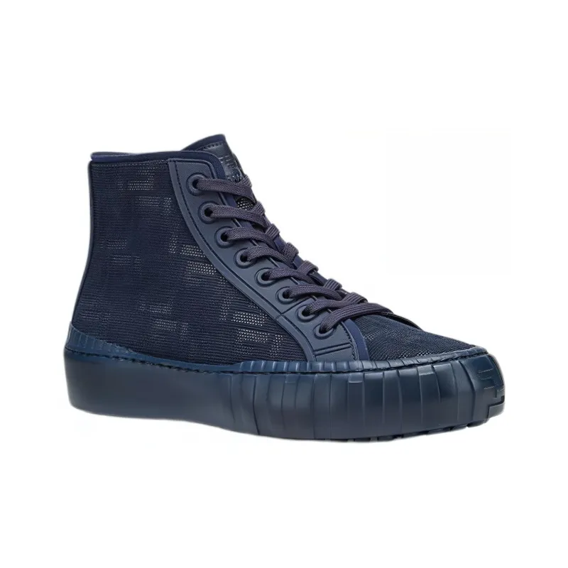 FENDI Force High Top Athletic Shoes Men's Blue-2
