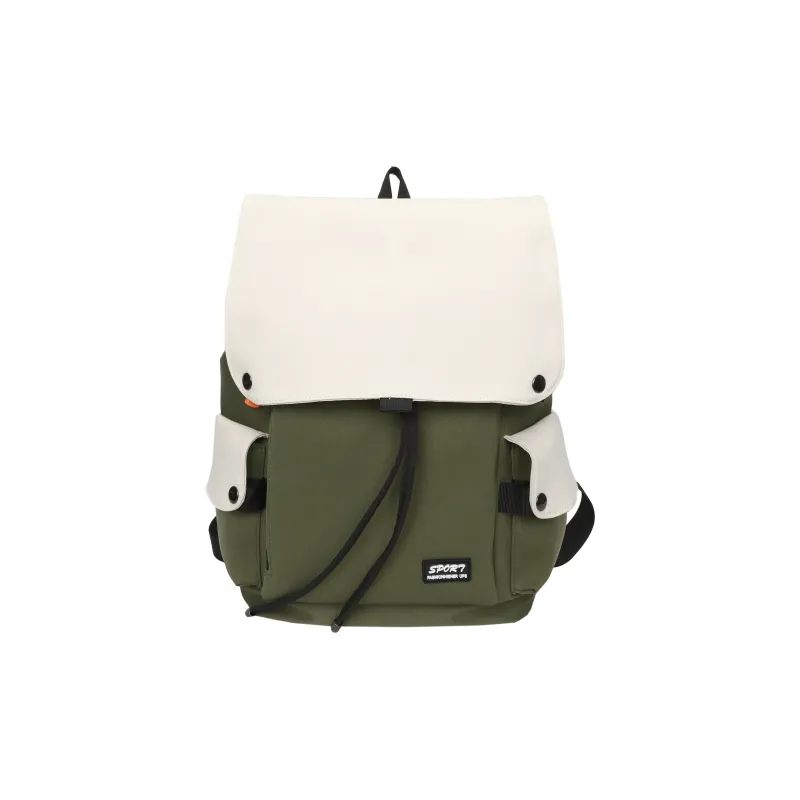 LETOO Nylon Fabric Backpack Regular Unisex Blue White/Black White/Black/Green White-17