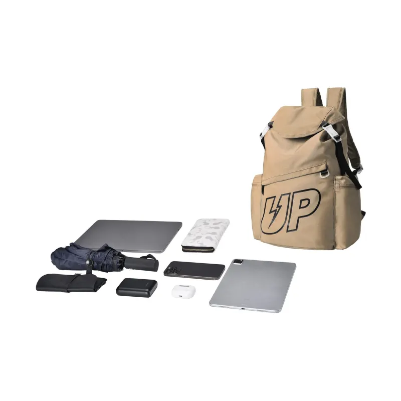 TURN UP Polyester Backpack Unisex Desert Yellow-4
