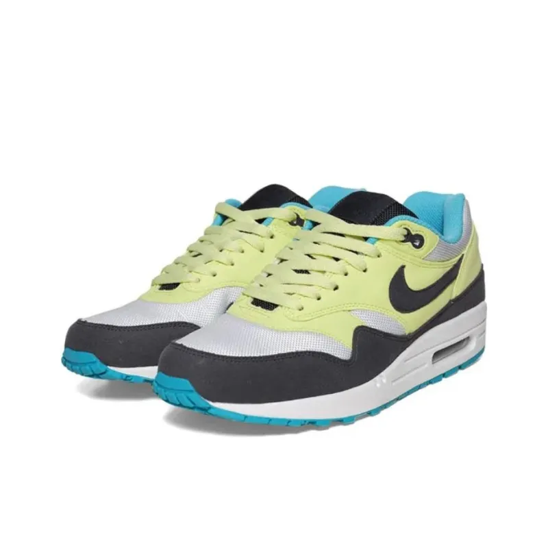 Nike Air Max 1 Anti-Slip Wear-Resistant Low-Top Casual Shoes Women's Yellow Black-2