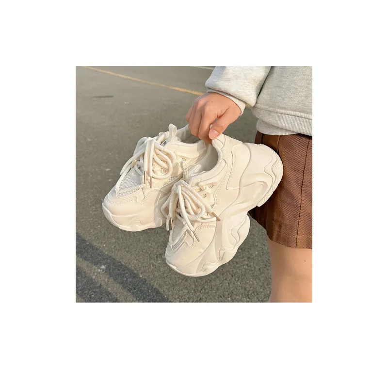 Miss Zhang Breathable Low Top Chunky Sneakers Women's Beige-9