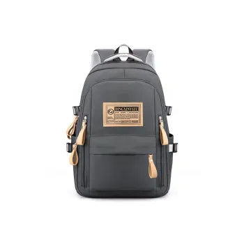 BAODIDAISHU PU Backpack Laptop Bag Backpack Regular Men's Gray/White/Black