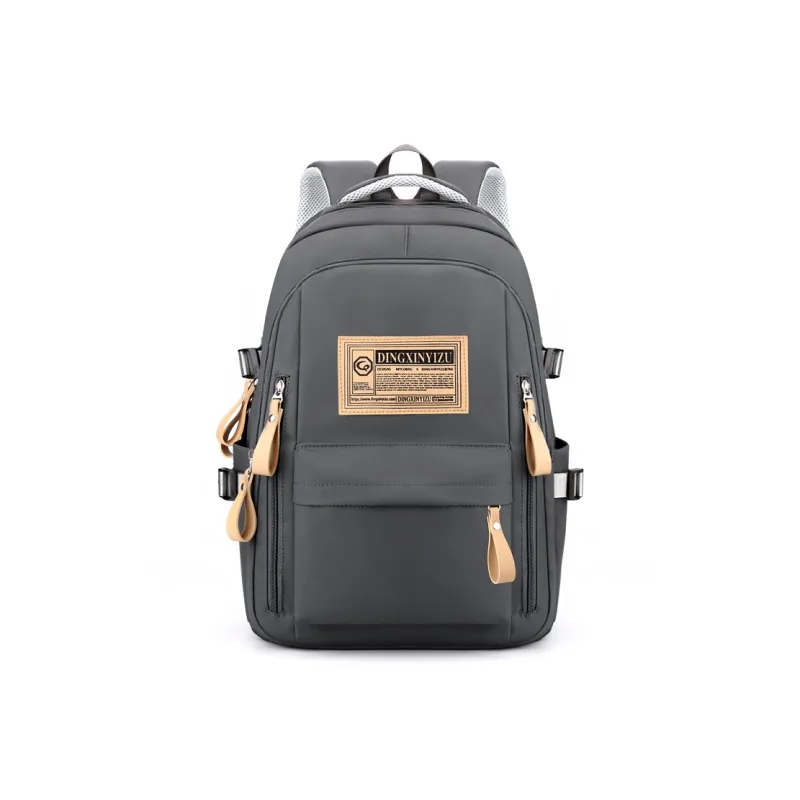 BAODIDAISHU PU Backpack Laptop Bag Backpack Regular Men's Gray/White/Black-0