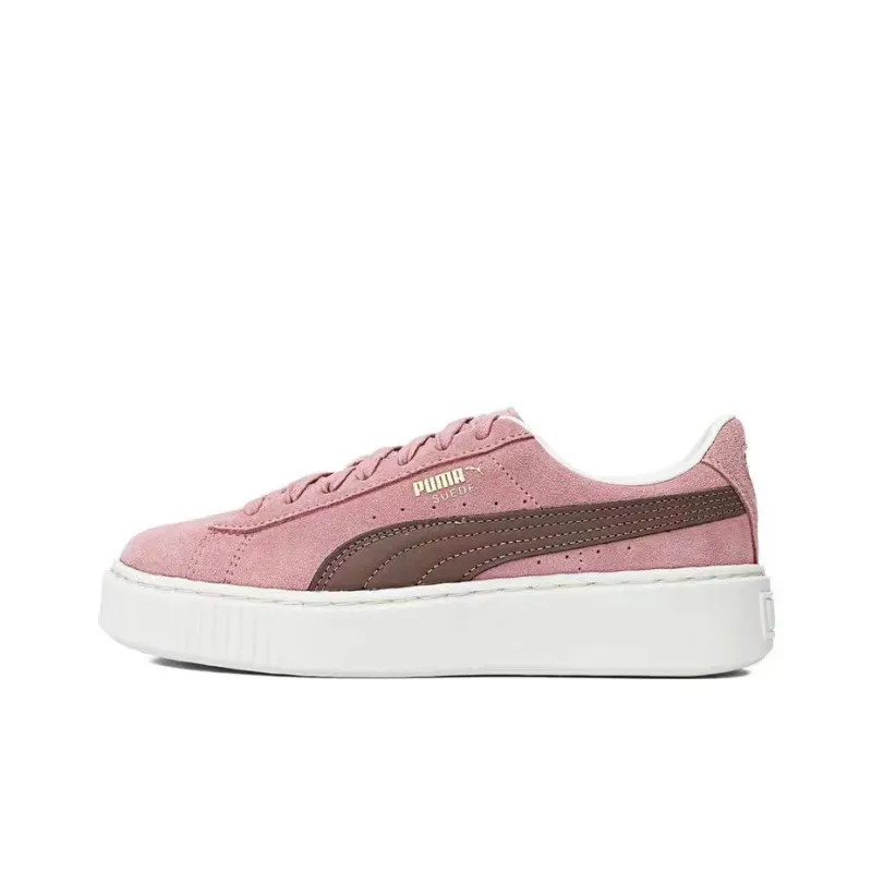 PUMA Basket Platform Core SUEDE PLATFORM CORE Lightweight Low Top Skateboard Shoes Women's Red Purple-0