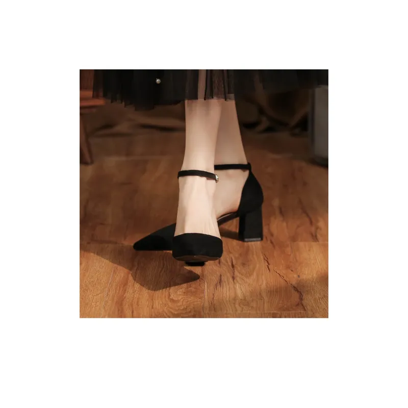 HKCP Chunky Heel High Heels 6.5cm Women's-10