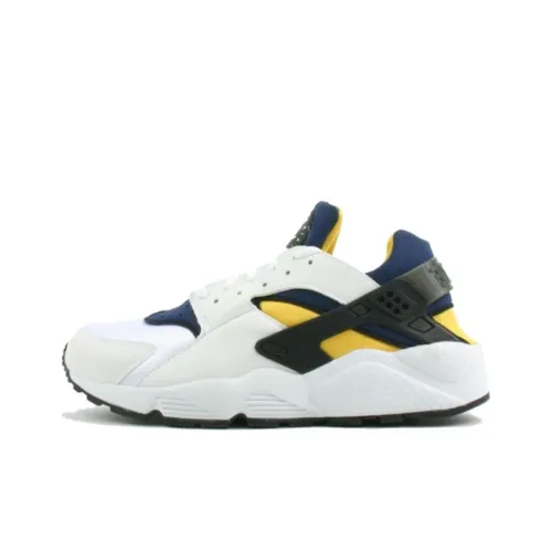 Nike Air Huarache Running Shoes Men Low-Top White/Midnight Navy Blue/University Corn/Black