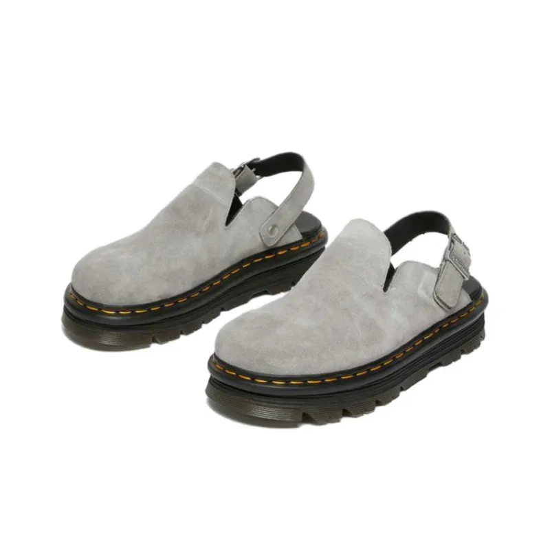 Dr. Martens Zebzag Suede Slingback Platform Mule Grey-3