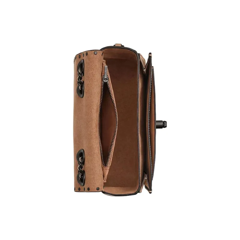 COACH Madison Cow Leather With Artificial Leather Crossbody Bag, Shoulder Bag Trumpets Women's Taupe-2
