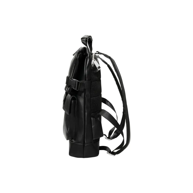 KONADCT Microfiber Leather Backpack Large Size Unisex Black-1