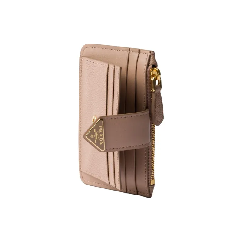 PRADA Saffiano Leather Card Holder Women's Pink-2