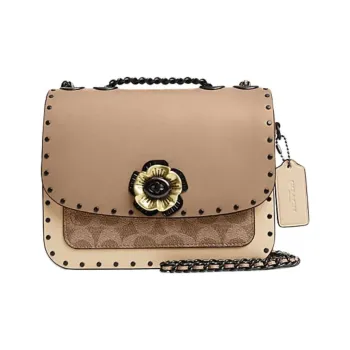 COACH Madison Cow Leather With Artificial Leather Crossbody Bag, Shoulder Bag Small Size Women's Taupe