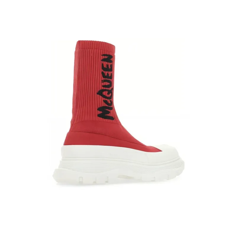 Alexander McQueen Sock-style Logo-print Boots-3