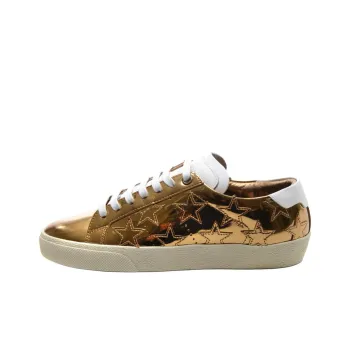 SAINT LAURENT Low-Top Skateboard Shoes Women's Gold