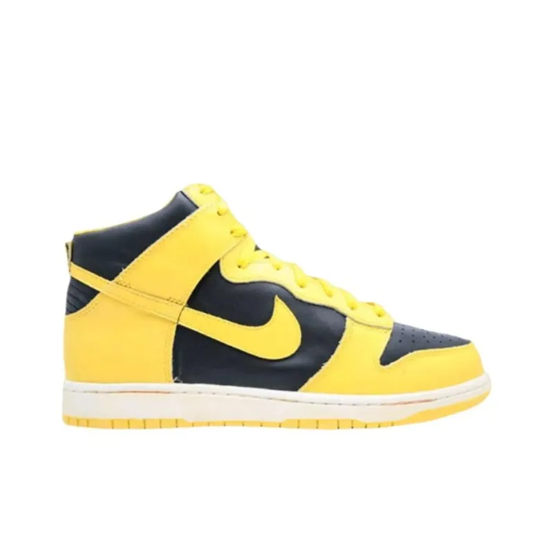 Nike Dunk High Anti Slip Wear Resistant High Top Skateboard Shoes Unisex Yellow-1