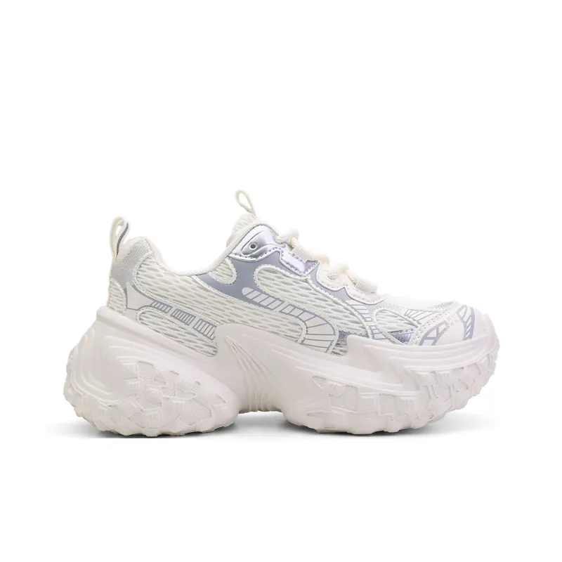 DEERWAY Anti Slip And Wear Resistant Breathable Low Top Chunky Sneakers Women's Greige-2