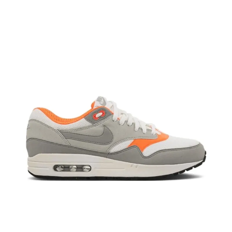 Nike Air Max 1 Anti-Slip Wear-Resistant Low-Top Casual Shoes Men's Gray White Orange-1