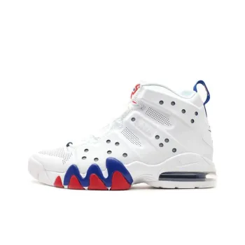 Nike Air Max Barkley Anti Slip Wear Resistant Mid Top Vintage Basketball Shoes Unisex White