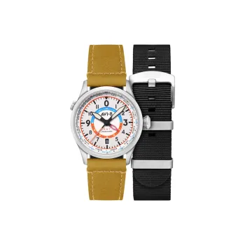 AVI 8 FLYBOY Collection Wrist Watch Automatic Mechanical Movement Genuine Leather Strap White Dial Men's Watches