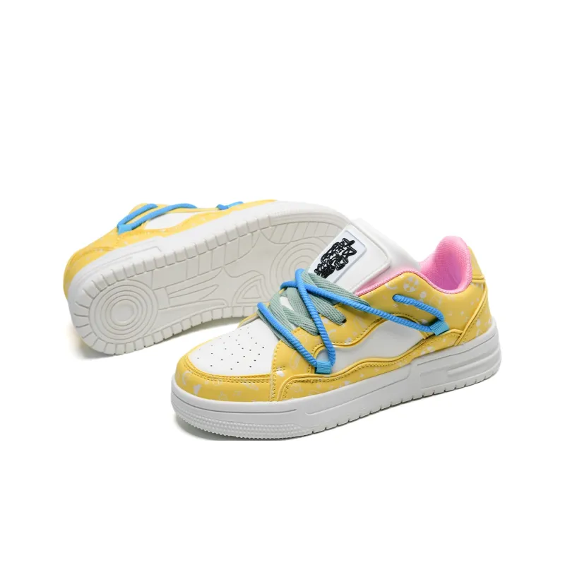 ALI THE FOX Abrasion Resistant Balance Lightweight Low Top Skateboard Shoes Unisex Lemon-6