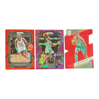 PANINI Prizm Hornets PJ Washington Red Bubbles 2022 Crush Ice 149 Ed. 2023 Elite Star Card Pass Sports Cards 3 Pcs
