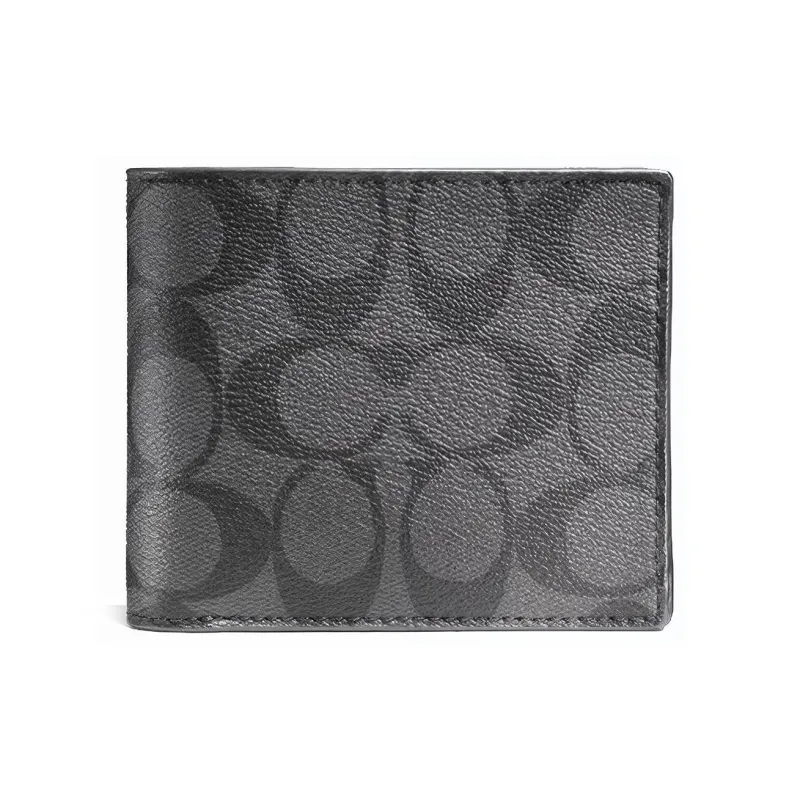 COACH Men 3 IN 1 Wallet Charcoal/Black-0