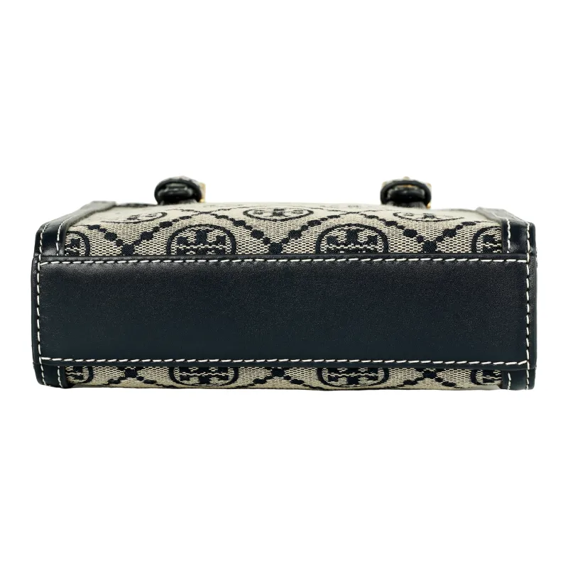 TORY BURCH T Monogram Mini Tote Navy-5