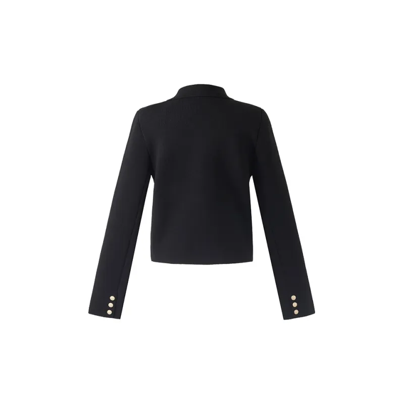 GOELIA Cropped Coats Women's Black-1