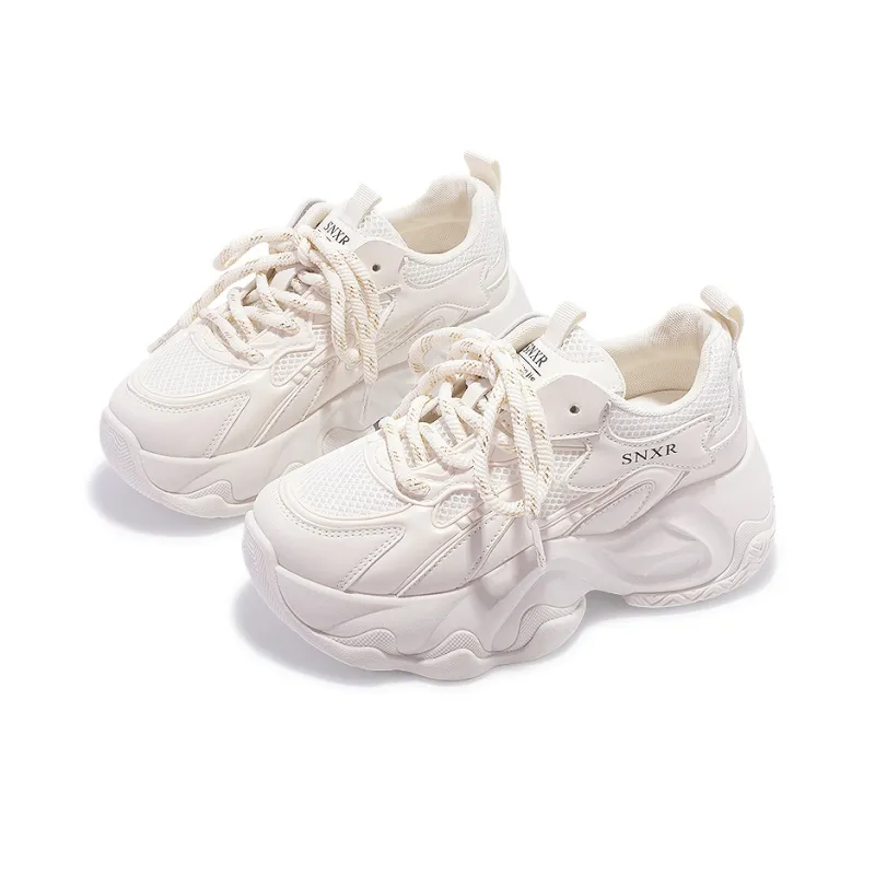 SNXR Anti-Slip Wear-Resistant Waterproof And Breathable Low-Top Chunky Sneakers Women's Beige-60