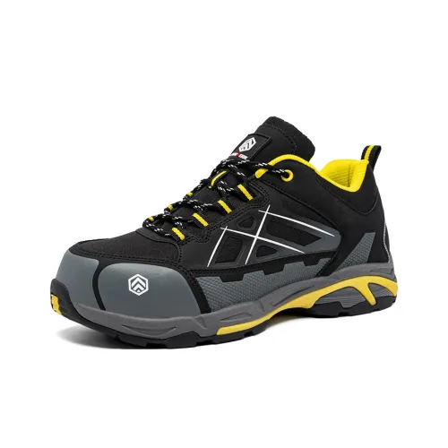 LARNMERN Outdoor Shoes Unisex Low-Top Black/Yellow