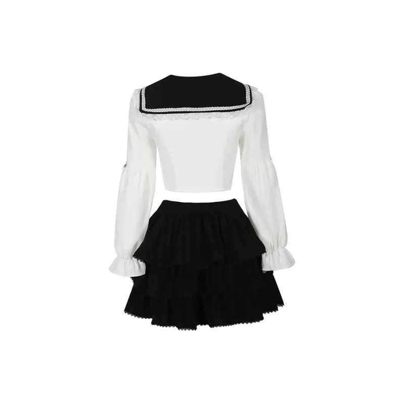 AURORA MUSE Skirt Set Women's Black White-1