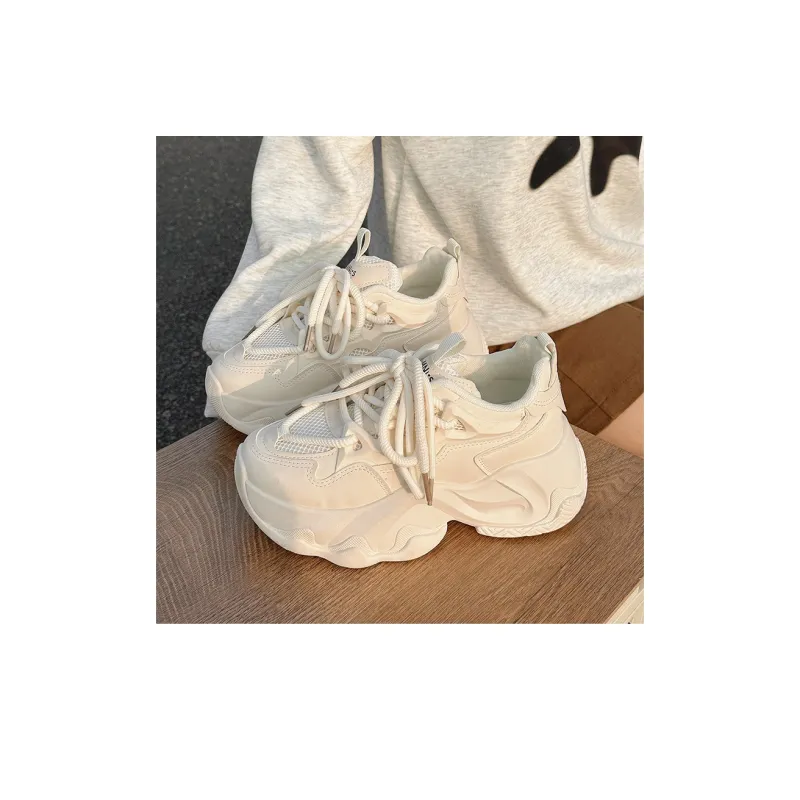 Miss Zhang Breathable Low Top Chunky Sneakers Women's Beige-7