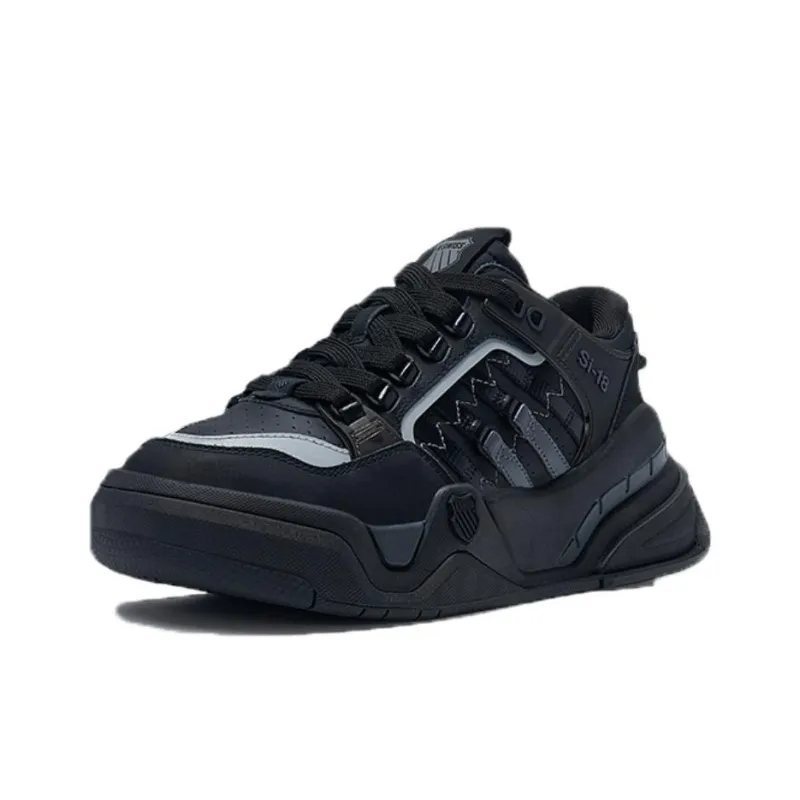 KSWISS Shock Absorbers With Slip Resistant And Abrasion Resistant Properties Low Top Casual Shoes Unisex Black Gray-4