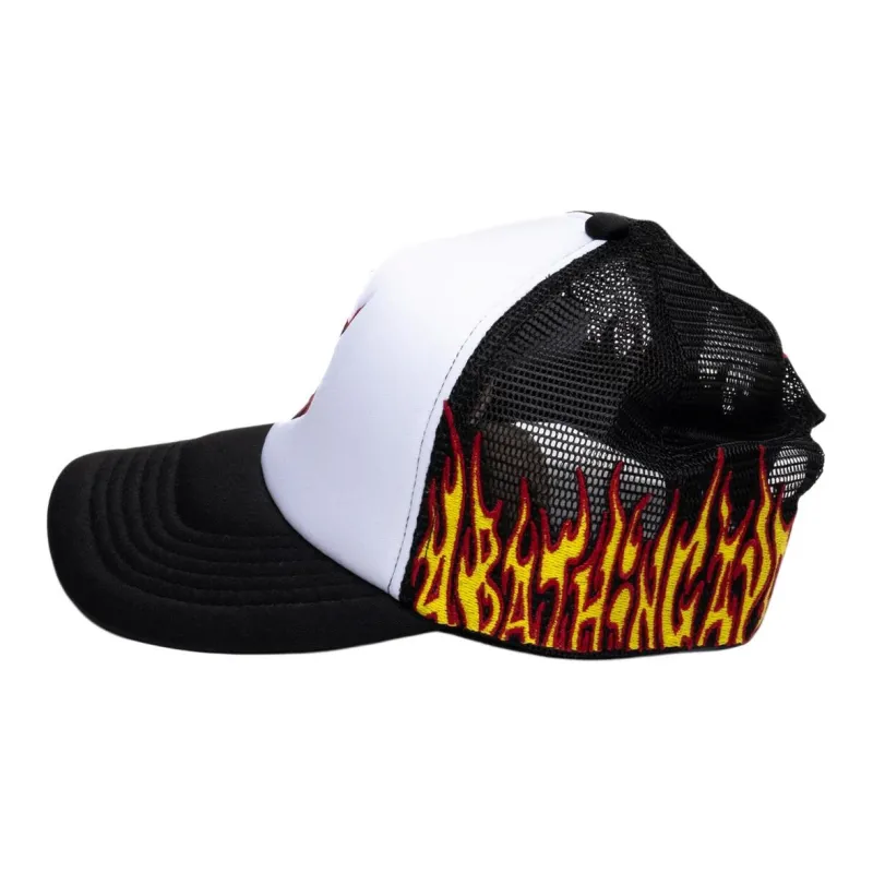 Bape Embroidery Fire Logo Trucker Cap-1