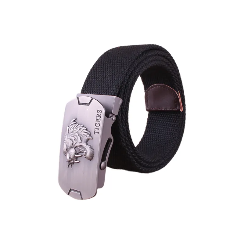 Mulinsen Solid Color Dominant Tiger Head Smooth Buckle Canvas Outdoor Roller Skate Belts Unisex Width 3.8-3