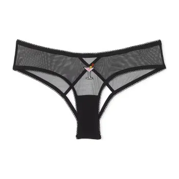 Victoria's Secret Very Sexy Strappy Hardware Cheeky Panty / Black Underpants Women's 1 Pack Black