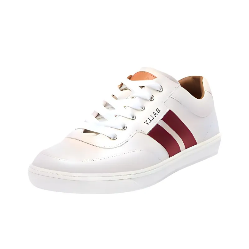 BALLY Low Top Skateboard Shoes Men's White-2