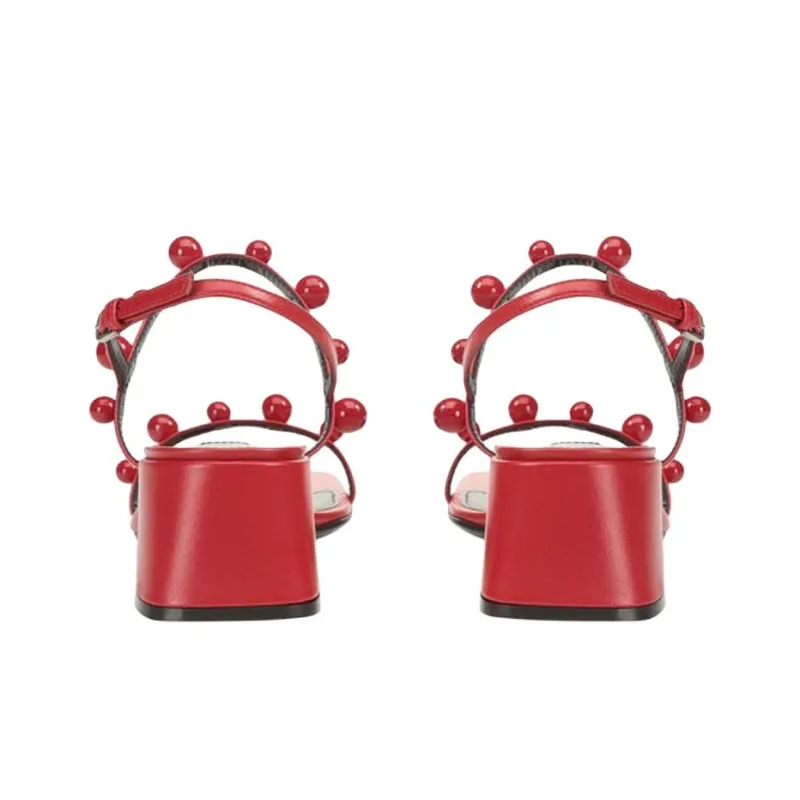 SERGIO ROSSI Chupetas Strap Sandals 4.5cm Women's Red-4