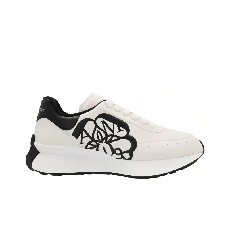 Alexander McQueen Sprint Runner White Black Crest-1