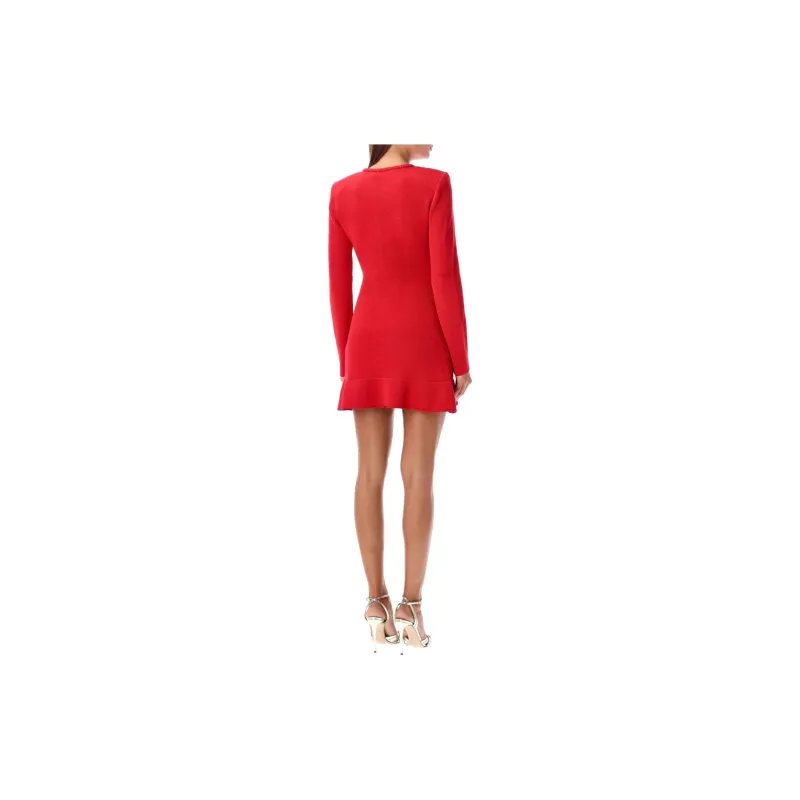 Self portrait Heart Buttoned Knitted Mini Dress-1